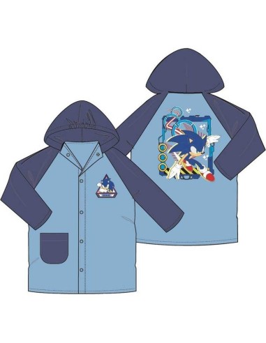 Sonic Rain Poncho for Kids Age 10 – 140 cm with Hood VYASON23-1840/10A Futurart | Futurartshop.com