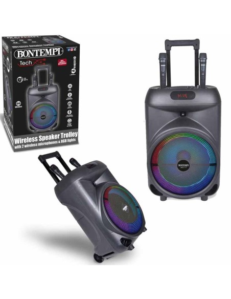 Bontempi 250 W Wireless Karaoke Trolley Speaker + 2 Mics BON491080 Bontempi | Futurartshop.com