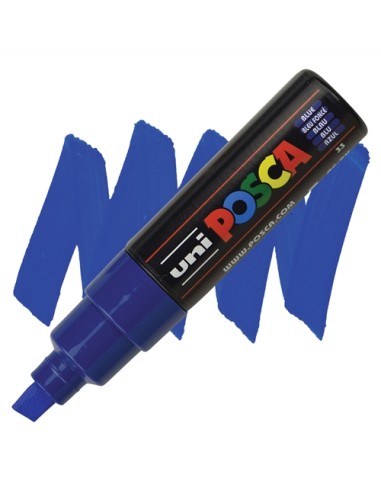 Uni Posca PC‑8K Blu – Pennarello Punta Larga 8 mm LAG0003081 Osama | Futurartshop.com