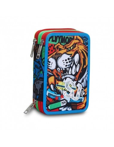 SJ Gang Air Tiger 3‑Zip Pencil Case – School Organizer SEV30C202541-541 Seven | Futurartshop.com