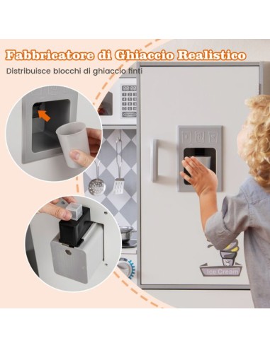 Cucina in Legno 102 cm con Luci e Suoni – 3 Elettrodomestici Gioco CHIDIWH02402556 Chipolino | Futurartshop.com