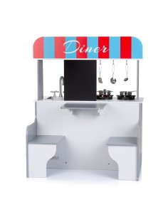 Wooden 2‑in‑1 Restaurant Kitchen – Role Play Toy CHUDIWH02404565 Chipolino | Futurartshop.com 2