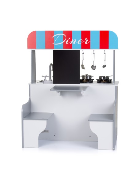 Wooden 2‑in‑1 Restaurant Kitchen – Role Play Toy CHUDIWH02404565 Chipolino | Futurartshop.com