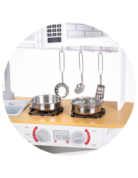 Cucina in Legno con LED + 5 Accessori in Metallo – Gioco Bimbi CHIDIWH02405553 Chipolino | Futurartshop.com