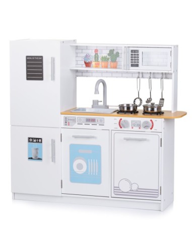 Wooden Kitchen with LED & 5 Metal Accessories – Kids Playset CHIDIWH02405553 Chipolino | Futurartshop.com