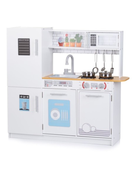 Cucina in Legno con LED + 5 Accessori in Metallo – Gioco Bimbi CHIDIWH02405553 Chipolino | Futurartshop.com