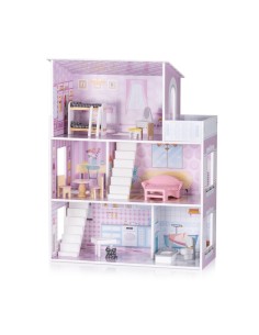 Casa delle Bambole 79,5 cm Legno – 12 Mobili Inclusi CHIDIWH02407627 Chipolino | Futurartshop.com