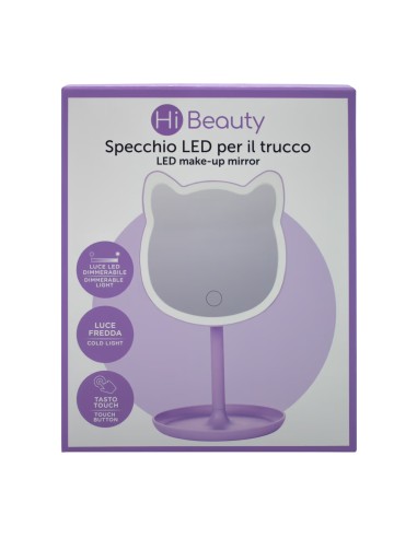 Specchio Trucco LED Gatto 26 cm – Design Compatto & Luce IBSHIB71 Ibs | Futurartshop.com