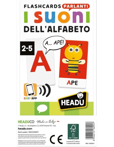 Suoni dell’Alfabeto – Flashcard Parlanti Educative HEAIT60957 Headu | Futurartshop.com