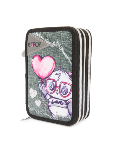 Go Pop 3‑Zip Pencil Case Panderful – Complete & Spacious GIOGG9X9510 Giochi Preziosi | Futurartshop.com