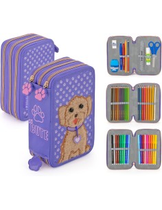 Cute Dog 3-Zip Filled Pencil Case – Julian Ross School 4MJR43891 Julian Ross | Futurartshop.com 2