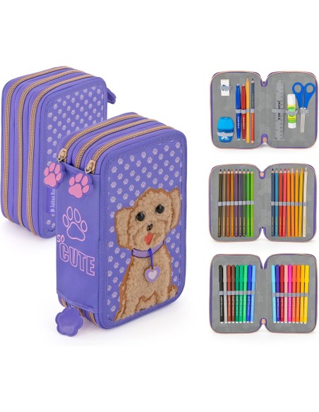 Astuccio 3 Zip Completo Cane Cute – Julian Ross Scuola 4MJR43891 Julian Ross | Futurartshop.com