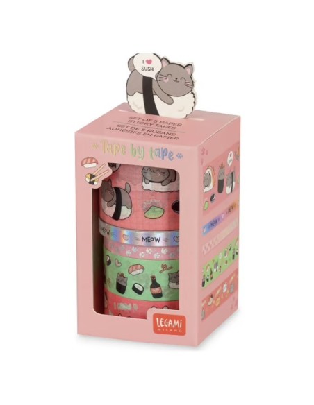 Legami Washi Tape Set of 5 – Cute Kitty Paper Tapes LEGTAPKIT9 Legami Milano | Futurartshop.com