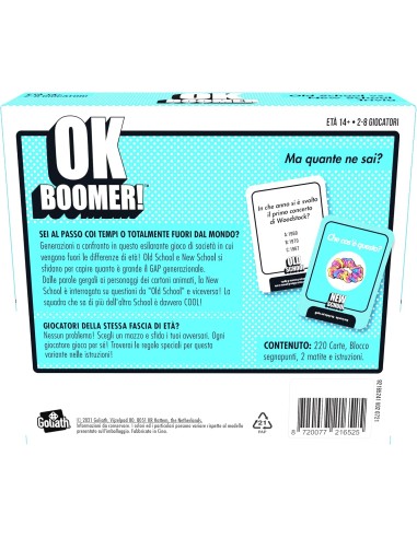 OK Boomer Card Game – Hilarious Trivia Across Generations GOL92165241 Goliath | Futurartshop.com