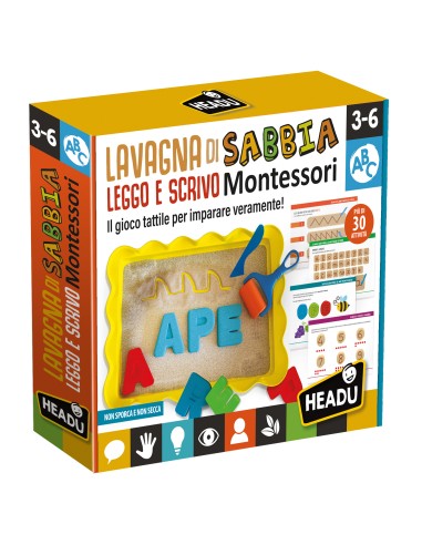 Montessori Sand Tray – Read and Write Through Sensory Play HEAIT22403 Headu | Futurartshop.com
