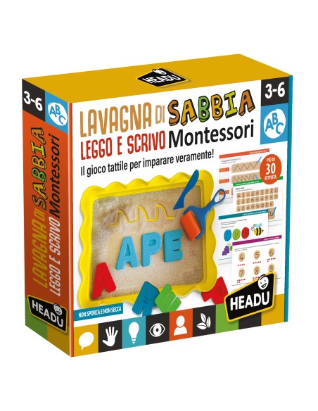 Montessori Sand Tray – Read and Write Through Sensory Play HEAIT22403 Headu | Futurartshop.com